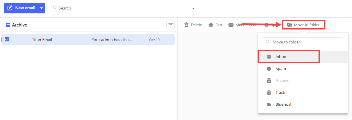 BH AM - Professional Email - Move to Folder - Inbox