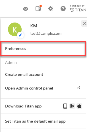Professional Email - Preferences