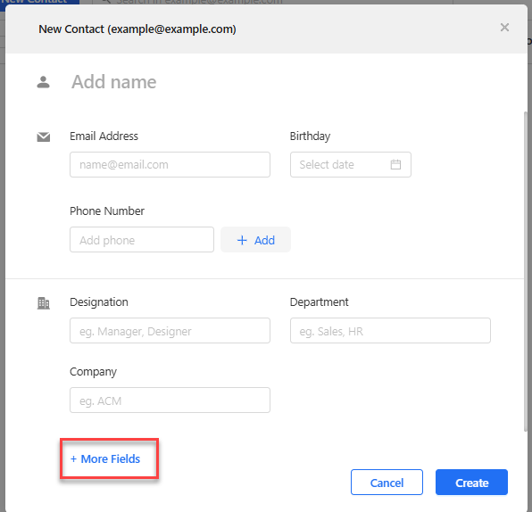 Click + More Fields
