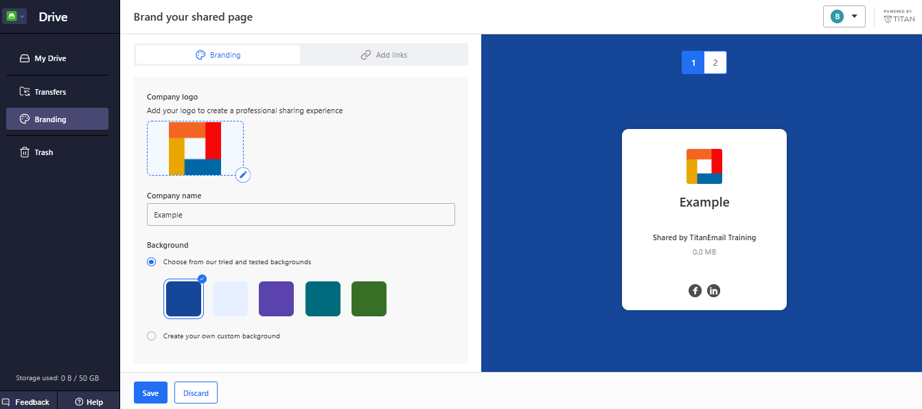 Titan Drive Branding page