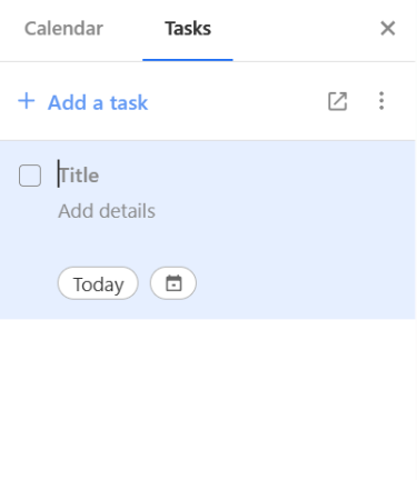 Titan Webmail - Add a Task - Fill in Task Card