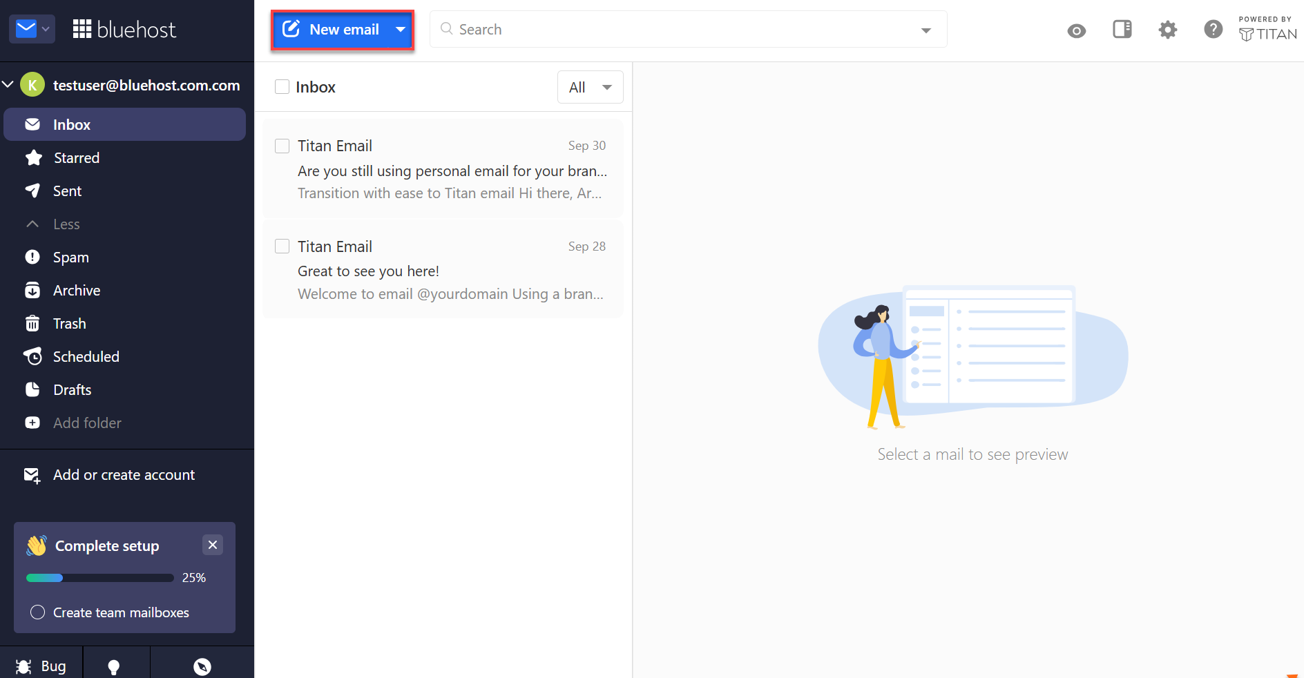 Professional Email Webmail - Create New Email