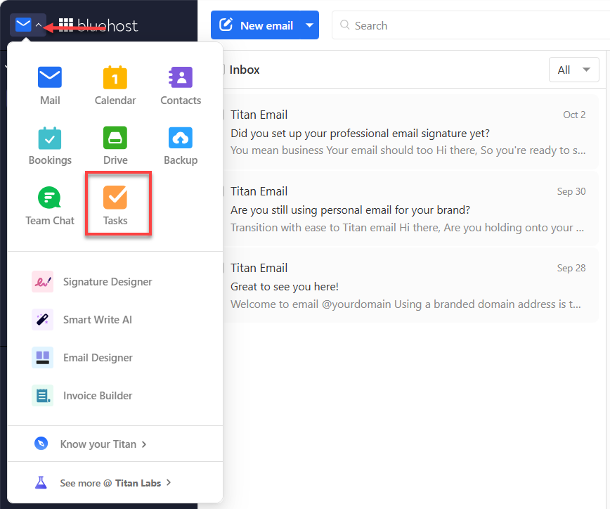 Titan Webmail - Task