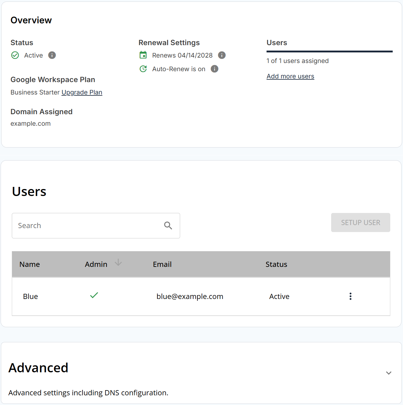Google Workspace Manage