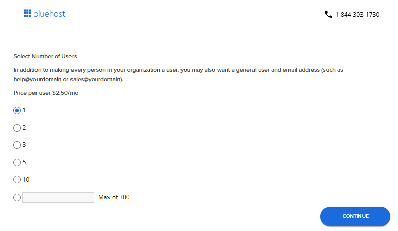 Professional Email - Select number of users