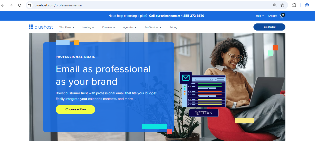 Bluehost website - Professional Email