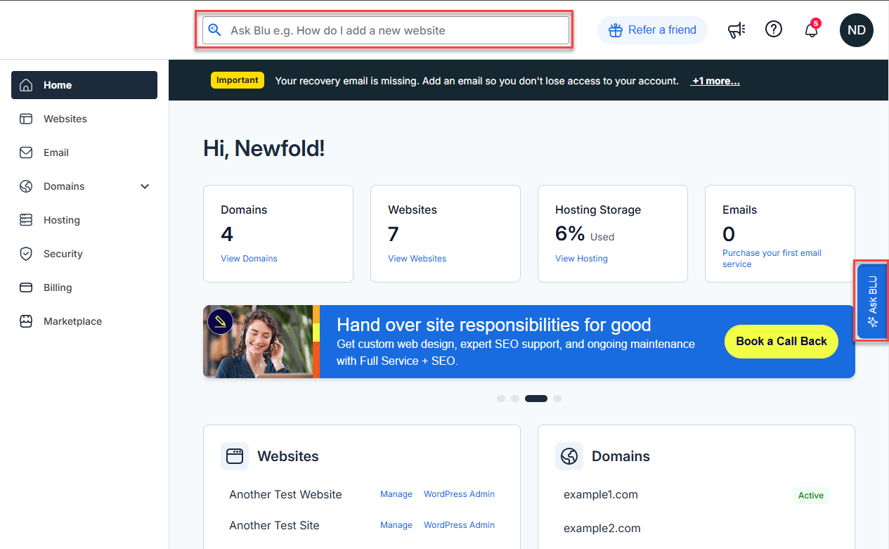 BH Account Manager Ask Blu