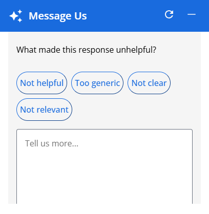 BH Account Manager Ask Blu - Dislike Button Response