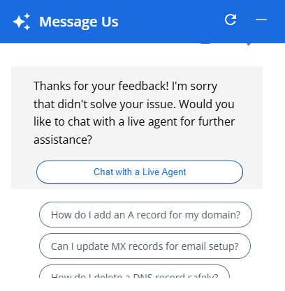 BH Account Manager Ask Blu - Dislike Button Results