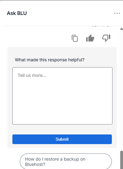 BH Account Manager Ask Blu - Like Button Response