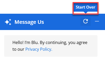 BH Account Manager Ask Blu - Reset Chat