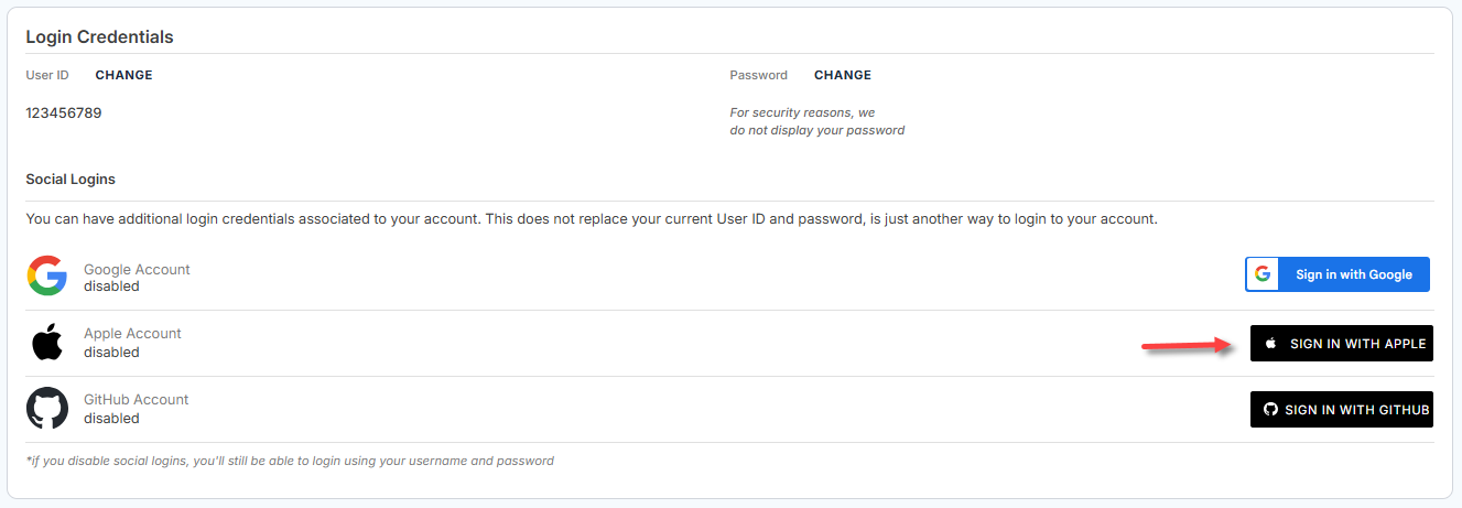 Account Manager - Social Logins - Sign in with Apple
