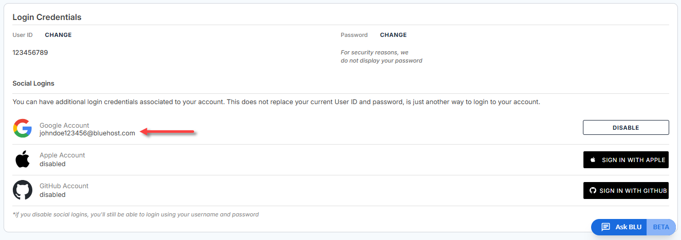 Account Manager - Social Logins - Google is Connected