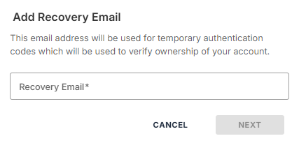 Enter recovery email address