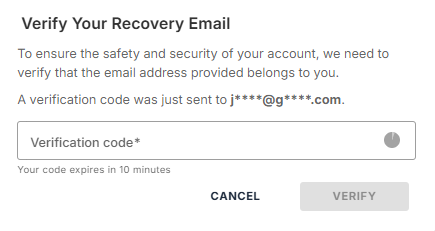 Verify recovery email