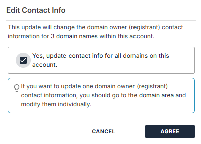 Profile - Edit Contact Info - Non-primary contact user