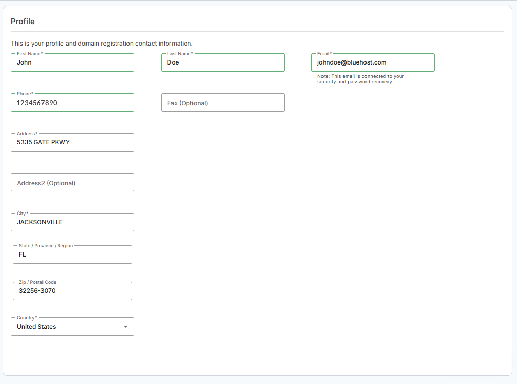 Profile - Edit details
