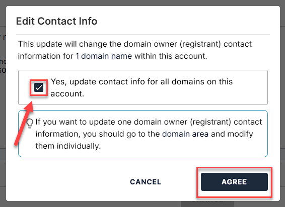 Edit Contact Info Popup