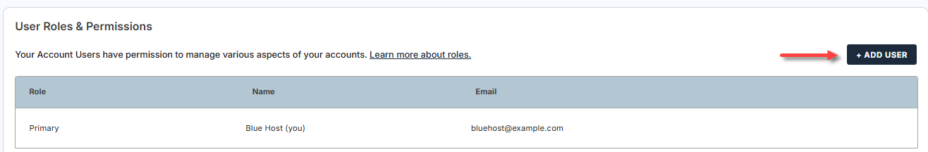 User Roles & Permissions - Add User