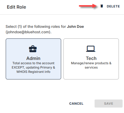 User Roles & Permissions - Delete user