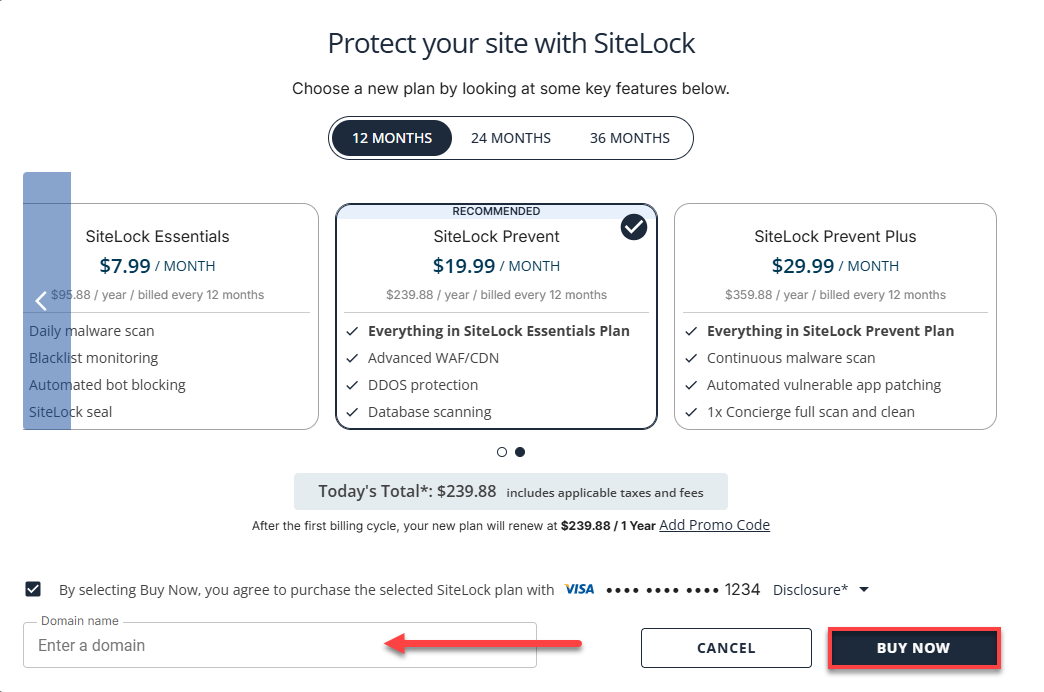 SiteLock Buy Now