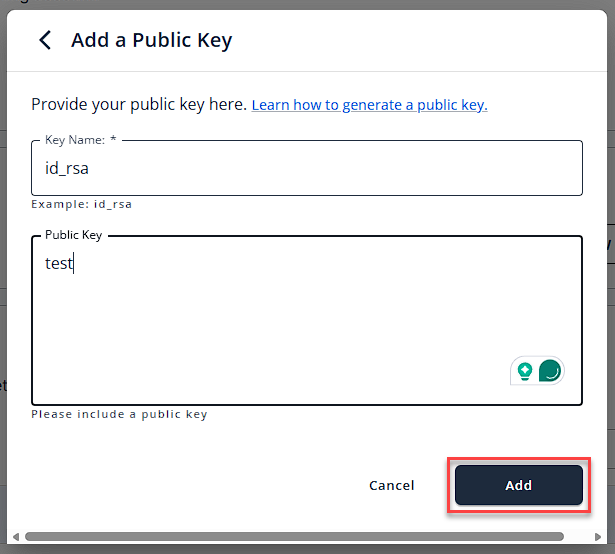 Add a Public Key