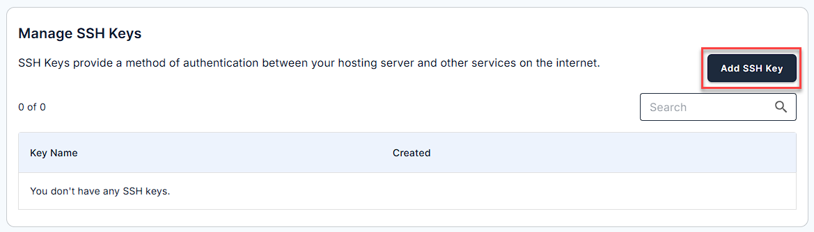 SSH Management- Add SSH Key
