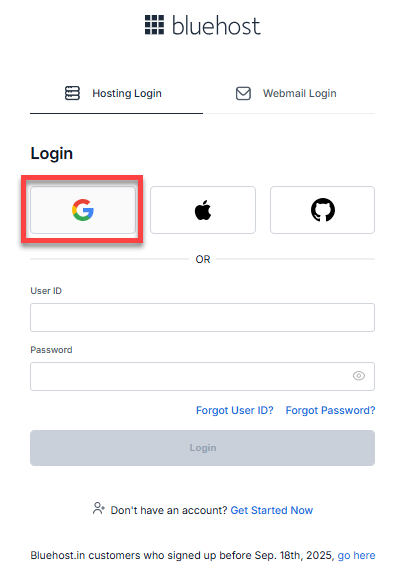 Login Page - Social Login - Sign in with Google