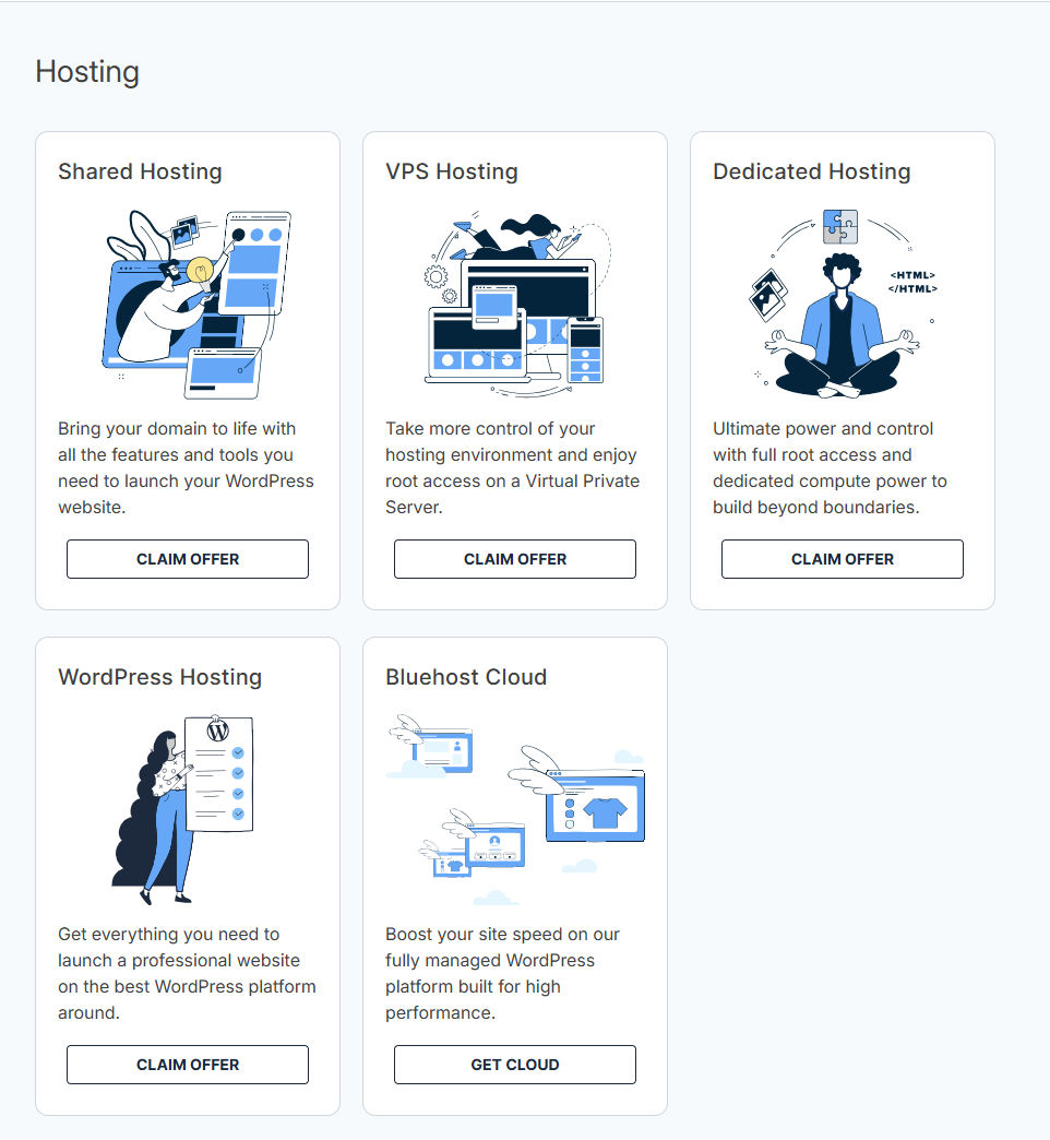 BH - Marketplace Tab Hosting section
