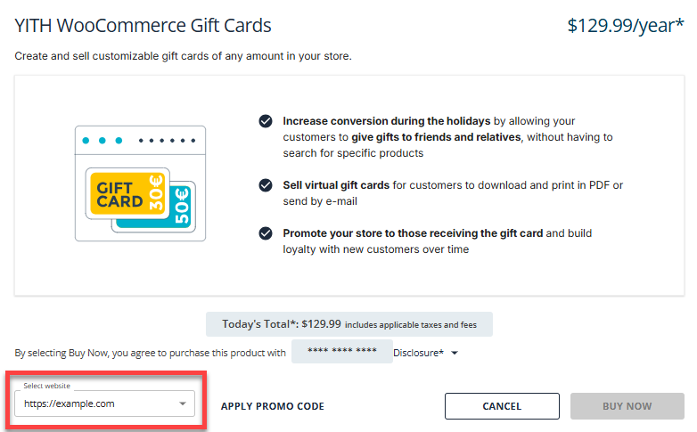 Marketplace tab - eCommerce - Select website