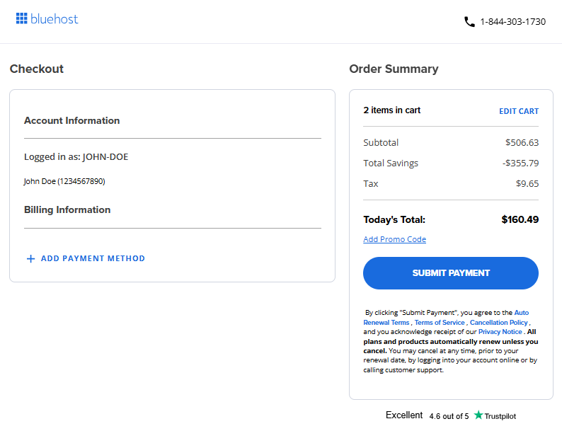 WordPress Hosting - Checkout