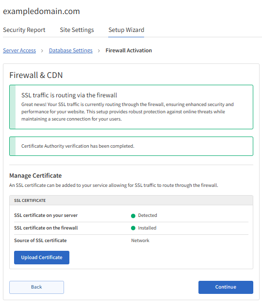 SiteLock - Firewall & CDN - Setup Complete