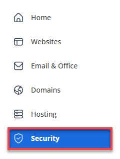 Account Manager - Left Navigation Menu - Security