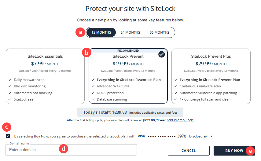 BH Portal - Security Tab - Buy Now 