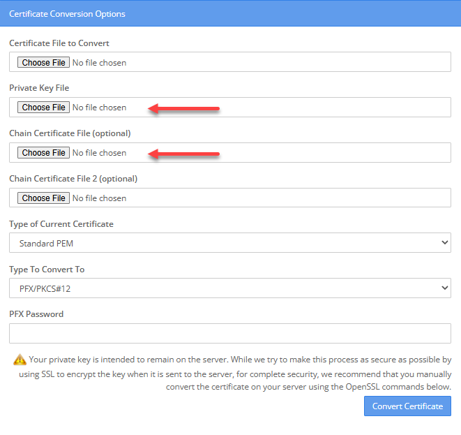 SSL Shopper - Upload RSA and CABundle files