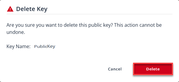 SSH Keys - Confirm deletion of SSH key