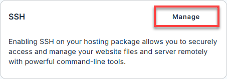 Bluehost Account Manager - Websites Files and Access Manage SSH access your server securely