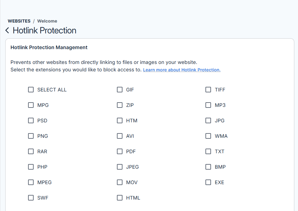 hotlink-protection-management
