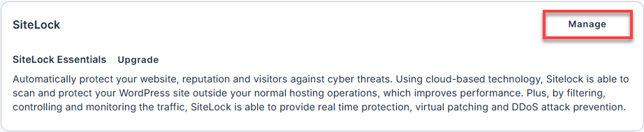 Security tab and Manage button