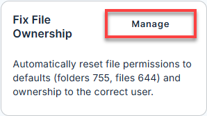 Files & Access tab - Fix File Ownership
