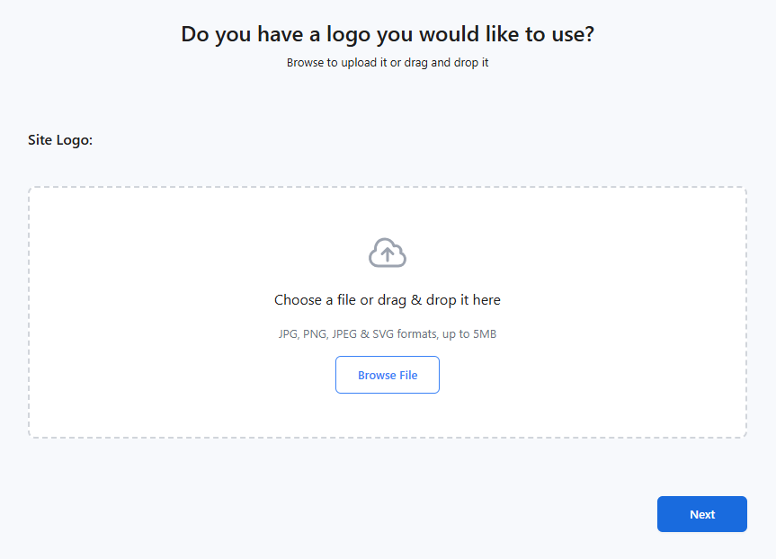 Install WordPress - Upload a logo