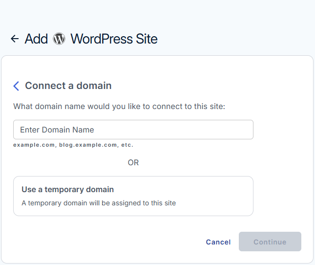 Bluehost Agency Hosting - Websites tab Connect Domain