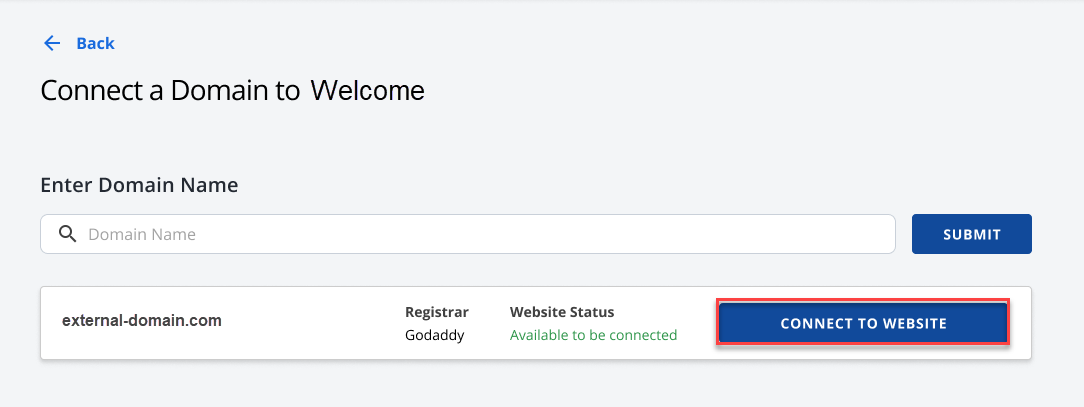 Connect a domain - Connect to website