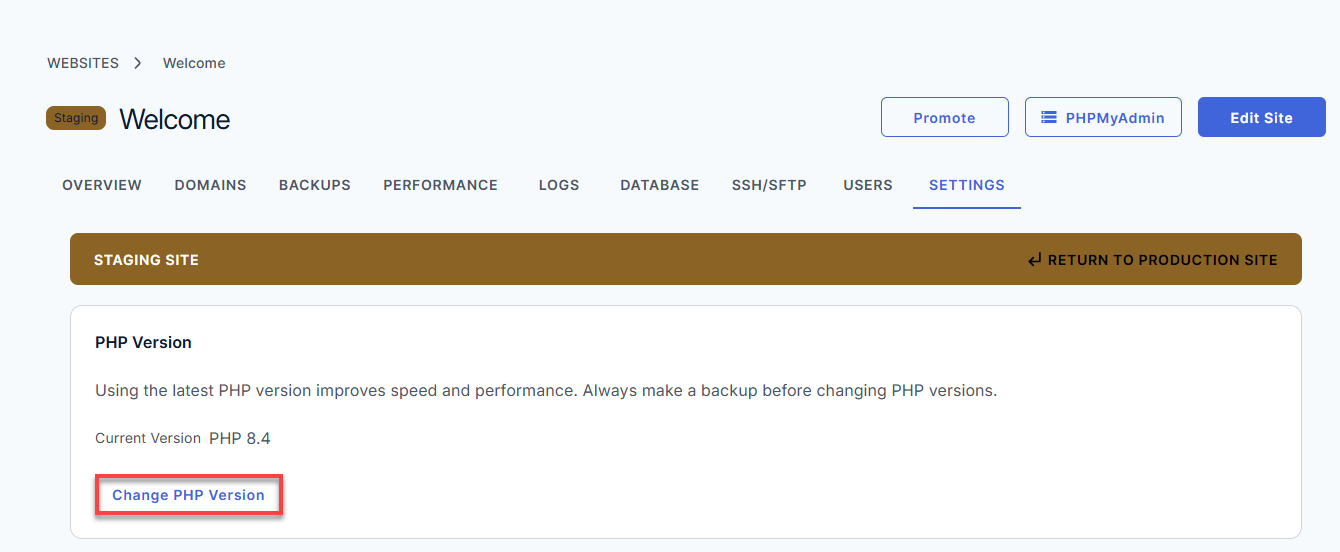 Bluehost Account Manager - Website Manage button