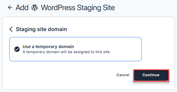 Bluehost Staging - Use a temporary domain
