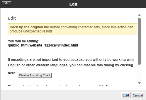 BH File Manager Edit File Confirm