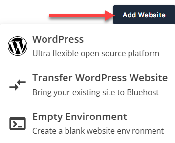 Account Manager - Hosting tab Websites