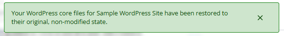 Scan Core Files - Core files are restored