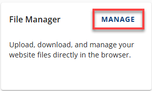 Bluehost AM Website Advanced Tab File Manager