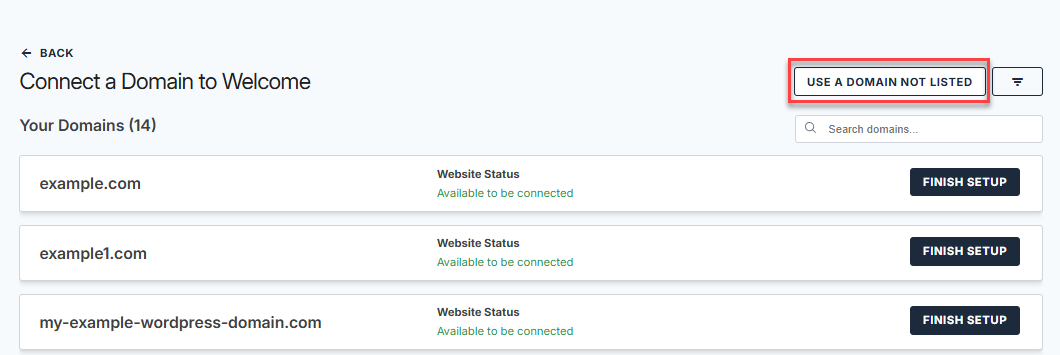 Use a Domain not listed